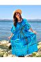 Long Poncho Ethnic Women's Dress with Patterned Wings - 4