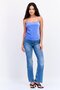 Women Square Neck Sleeveless Metallic Top, Electric Blue - 4