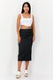 Women Solid Maxi Skirt, Black - 4