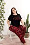 Plus Size Luxury Pajama Set with Elastic Waist Comfort Model Cotton Women's Pajama Set - 3
