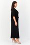 Women 2 Pcs Solid Maxi Dress With Jacket, Black - 2