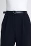 Black High Waist Belted Carrot Cut Pants 6418A - 4