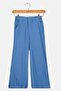 Kids Girl Textured Wide Leg Pants, Blue