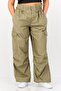 Women Regular Fit Solid Cargo Pants, Khaki