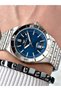 Silver Color Steel Case Cord Original Men's Wrist Watch + Bracelet