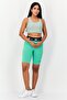 Women Tight Fit High Rise Training Shorts, Green - 4