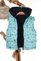 Water Green Hoodie Zipper Inside Lining Children's down Vest - 3