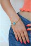 Blue Beaded Letter Steel Bracelet - 4
