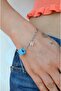 Blue Beaded Letter Steel Bracelet - 3