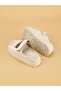 Zeyu Double Striped Anatomical Sole Beige Women's Slippers - 5