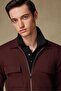 Verso Twill Overshirt Polyviscose Blended Overshirt Fit Claret Red Classic Collar Men's Striped Shirt - 3