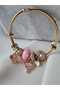 Charm Steel Bracelet Gold Pink Elephant Heart with Stone - 3