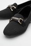 Women's Buckle Knitwear Casual Shoes Black - 3