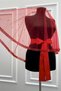 Red Bridal Veil Set with Glass Beads and Pearls, Henna Night Veil Face Cover Set 6 Pieces - 4