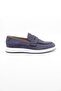 Dark Navy Blue 100% Leather Laceless-Shoelaceless Shoes 1033250156