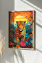 One Piece Real Raw Wooden Framed Mosaic Themed Painting - Model 7 - 2