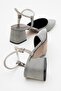 Women's Stone Heeled Shoes Platinum Sim - 4