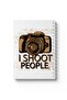 دفتر ملاحظات حلزوني مع غلافين أمامي وخلفي صلبين بتصميم "I Shoot People"