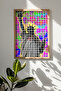 One Piece Real Raw Wooden Framed Popart Square Striped Painting - Model 6
