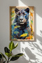 One Piece Real Raw Wooden Framed Mosaic Themed Painting - Model 20