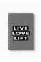 دفتر ملاحظات حلزوني مع غلافين أمامي وخلفي صلبين بتصميم Live Love Lift - 5