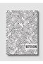 دفتر ملاحظات حلزوني مع غلافين أمامي وخلفي صلبين بتصميم Ashberry B & W