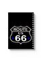 دفتر ملاحظات حلزوني مع غلافين أمامي وخلفي صلبين بتصميم Route 66