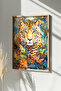 One Piece Real Raw Wooden Framed Mosaic Themed Painting - Model 29 - 2