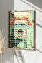 One Piece Real Raw Wooden Framed Popart Square Striped Painting - Model 11 - 2