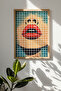 One Piece Real Raw Wooden Framed Popart Square Striped Painting - Model 3