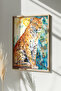 One Piece Real Raw Wooden Framed Mosaic Themed Painting - Model 28 - 2