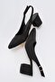 Open Back Heeled Shoes Black Zra - 6