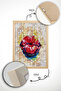 One Piece Real Raw Wooden Framed Popart Mosaic Striped Table - Model 15 - 2