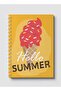 دفتر ملاحظات حلزوني مع غلافين أمامي وخلفي صلبين بتصميم Hello Summer وIce Cream