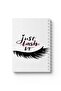 دفتر ملاحظات حلزوني مع غلافين أمامي وخلفي صلبين بتصميم Just Lash It