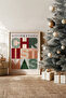 One Piece Real Raw Wooden Framed New Year Themed Painting - Model 103