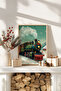 One Piece Real Raw Wooden Framed New Year Themed Painting - Model 12