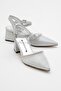 Women's Stone Heeled Shoes Silver Glitter