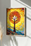 One Piece Real Raw Wooden Framed Mosaic Themed Painting - Model 12 - 2