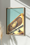 One Piece Real Raw Wooden Framed Popart Square Striped Painting - Model 9 - 2