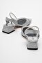 Women's High Heel Shoes Silver Glitter - 4