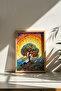 One Piece Real Raw Wooden Framed Mosaic Themed Painting - Model 16 - 3
