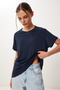 Pack of 2 Basic Modal Knitted T-Shirts Hfn0002 Dark Blue Stone - 2
