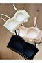 Laser Cut Six-Stripe Detail Bra Strapless Wire Free Non-Marking with Replaceable Pads - 1240 - 6