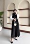Double Breasted Button Detailed Belted Gilet Dress - 4