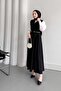 Double Breasted Button Detailed Belted Gilet Dress - 3