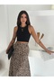 تنورة نسائية غير متماثلة منقوشة غير رسمية - 8