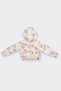 Girl's Salmon Raincoat with Checkerboard and Floral Pattern - 7