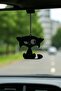 Laser Cut Metal Cat Figured Car Rearview Mirror Ornament - Matte Black - 2