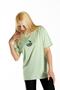 Women's Green Front Scooter Printed Crew Neck Oversize Cotton T-shirt - 2